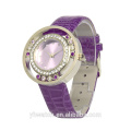 Relógio Ggeneva Japan Movt Quartz Relógios Lady Trendy Pedra Roxa